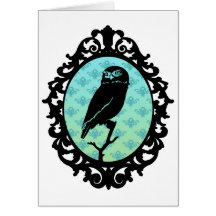 Ornated a encadré le hibou cartes de vœux