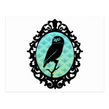 Ornated a encadré le hibou cartes postales