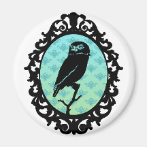 Ornated a encadré le hibou magnets