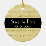 Ornement antique grunge vintage de notes musicales