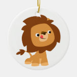 Ornement avide mignon de lion de bande dessinée ornements