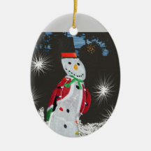 Ornement :  Bonhomme de neige, hiver, Noël, vacanc