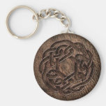 Ornement celtique de relief sur le cuir porte-clefs