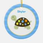 Ornement customisé par tortue colorée - bleu ornements