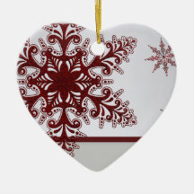 Ornement d'amour de flocon de neige