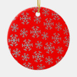 Ornement d'arbre de Noël de flocons de neige (roug