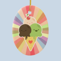 Ornement d'arc-en-ciel de crème glacée de Kawaii ornements