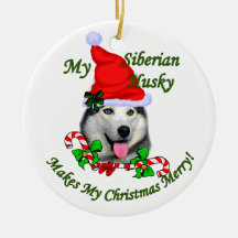 Ornement de cadeaux de Noël de costaud sibérien