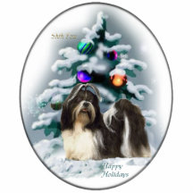 Ornement de cadeaux de Noël de Shih Tzu Découpages En Acrylique