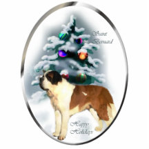 Ornement de cadeaux de Noël de St Bernard Découpage En Acrylique