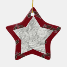 Ornement de cadre de photo de Noël de houx de feut