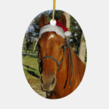 Ornement de cheval de Père Noël