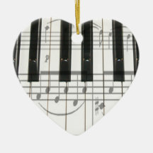 Ornement de clavier de piano de coeur