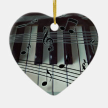 Ornement de clavier de piano de coeur