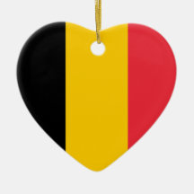 Ornement de coeur de drapeau de la Belgique