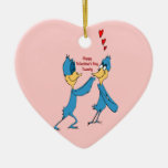 Ornement de coeur des inséparables de Valentine