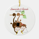 Ornement de coutume de cercle de couples de singe ornements