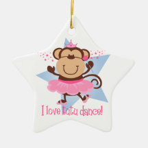 Ornement de danse de tutu d'amour de singe