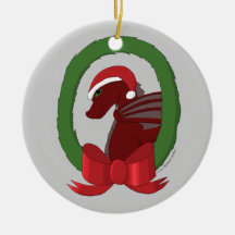 Ornement de dragon de Père Noël (personnalisable)