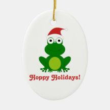 Ornement de houblon de Noël de grenouille de Père 