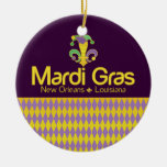 Ornement de Jester de fleur de mardi gras