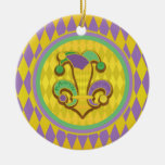 Ornement de Jester de fleur de mardi gras