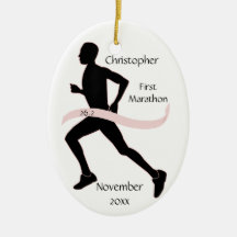 Ornement de marathonien - ruban rose masculin