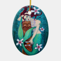 Ornement de Noël d'art d'imaginaire de Tiki de sir