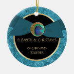 Ornement de Noël de bouton de plume de paon ęr