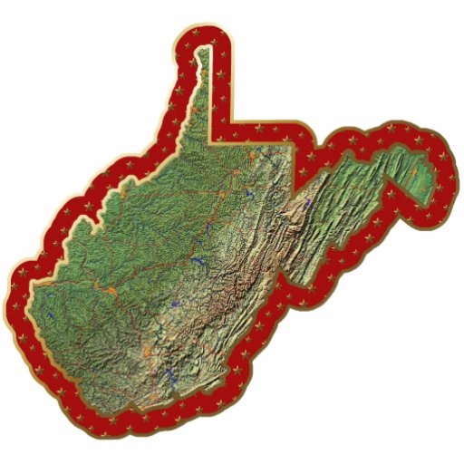 Ornement de Noël de carte de la Virginie Occidenta Découpages En Acrylique