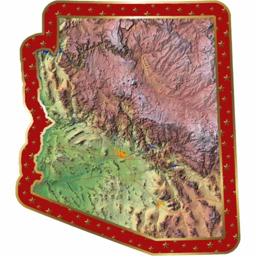 Ornement de Noël de carte de l'Arizona coupé Photo Sculptures