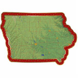 Ornement de Noël de carte de l'Iowa coupé Découpage En Acrylique