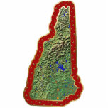 Ornement de Noël de carte du New Hampshire coupé Photos En Relief