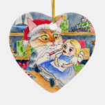 Ornement de Noël de chat de l'atelier de Père Noël