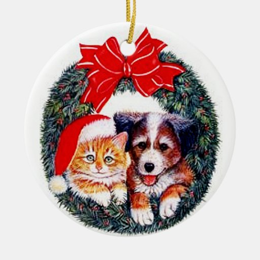Ornement de Noël de chien et de chat