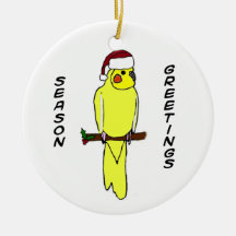 Ornement de Noël de Cockatiel de salutations de sa