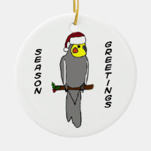Ornement de Noël de Cockatiel de salutations de sa
