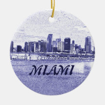 Ornement de Noël de gratte-ciel de Miami FL