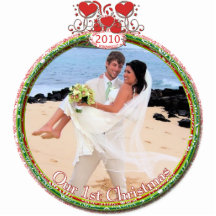 Ornement de Noël de mariage notre ęr Noël Photo Sculpture