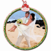 Ornement de Noël de mariage notre ęr Noël Photo En Relief