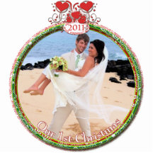 Ornement de Noël de mariage notre ęr Noël Photo Sculptures