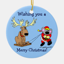 Ornement de Noël de renne de Mouse&