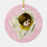 Ornement de Noël de rose blanc de Noël