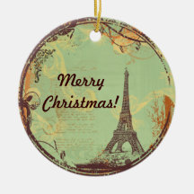 Ornement de Noël de Tour Eiffel en vert