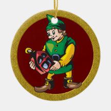 Ornement de Noël des elfes de Père Noël