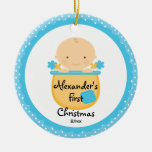 Ornement de Noël du bébé de bébé de fleur premier