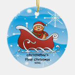 Ornement de Noël du bébé de Sleigh de neige premie