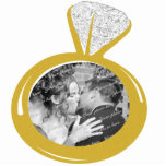Ornement de photo de bague de fiançailles découpages en acrylique