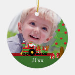 Ornement de photo de Noël personnalisé par train d