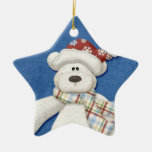 Ornement d'ours blanc de vacances